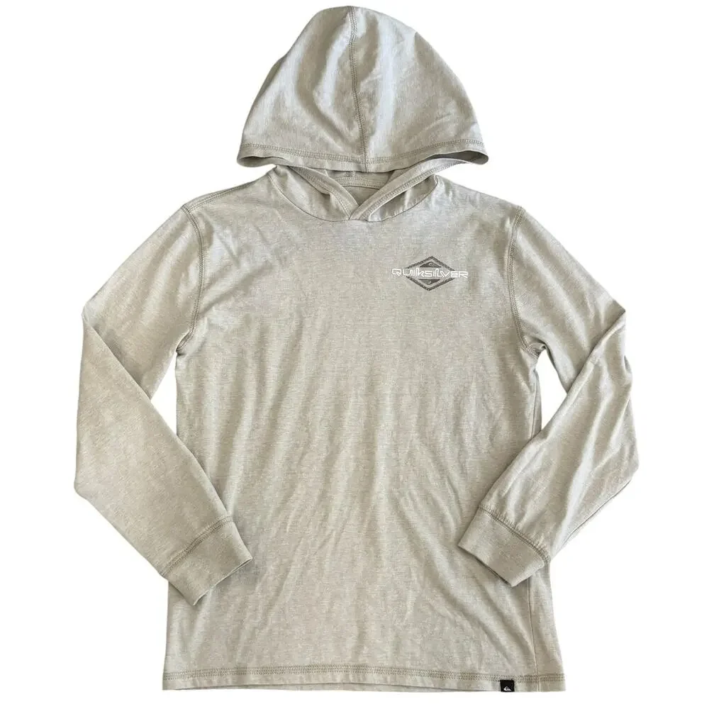 QUIKSILVER Boys Long Sleeve Hooded Shirt Size Medium 10/12